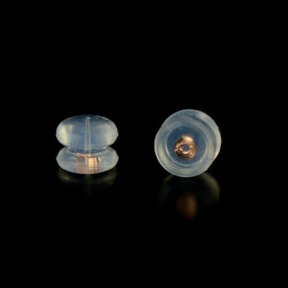 14k Rose Gold Gold Jelly Silicon Back Earring by Piece and Pair Large - 1 Pair - Picture 6 of 8